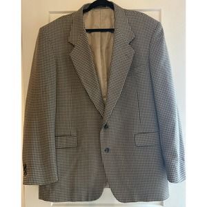 monsieur givenchy designer brown houndstooth 46L men’s lined sports coat jacket